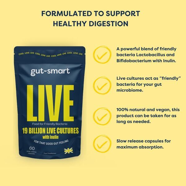 gut-smart LIVE Pre &amp;amp; Probiotic - 60 Slow-Release Capsules