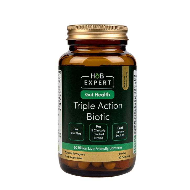 H&amp;amp;B Expert Triple Action Biotic Gut Formula 60 Capsules