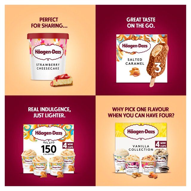 Haagen-Dazs Caramel Collection Mini Cups Ice Cream    4 x 95ml