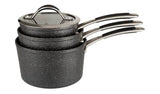 Habitat 3 Piece Rock Effect Saucepan Set