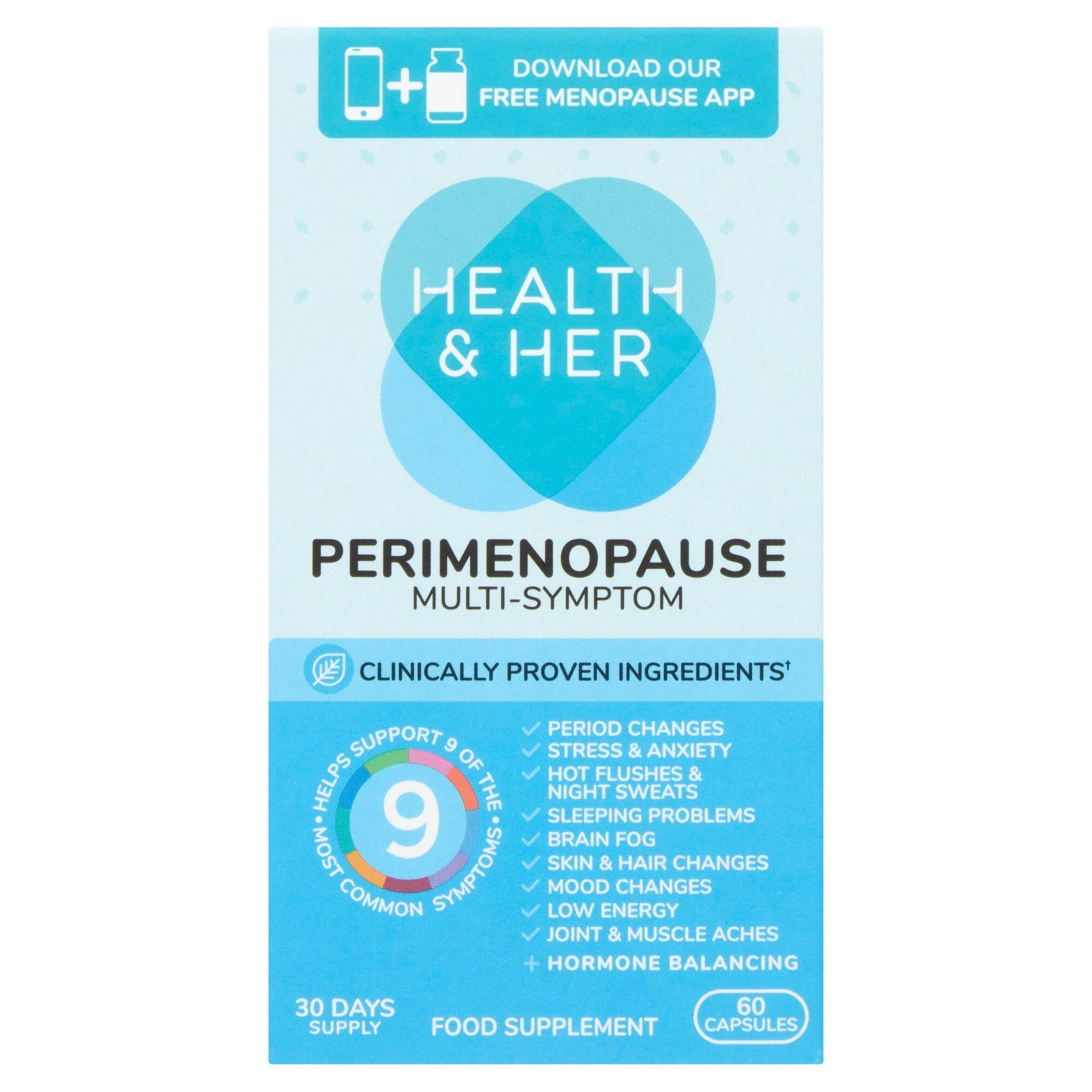 Health &amp;amp; Her Perimenopause Multi-Nutrient Support Supplement Capsules x60