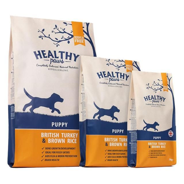Healthy Paws British Turkey &amp;amp; Brown Rice Puppy Dog Food   12kg