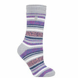 Heat Holders Ladies 2.3 TOG Thermal Winter Socks 4-8 UK AD Grey / Lilac
