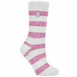 Heat Holders Ladies Thick Warm Thermal Socks 4-8 UK Light Grey / Berry (Tuscuny)