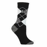Heat Holders Ladies Ultra Lite Thermal Dress Socks 4-8 UK Black/ Grey (Valletta)