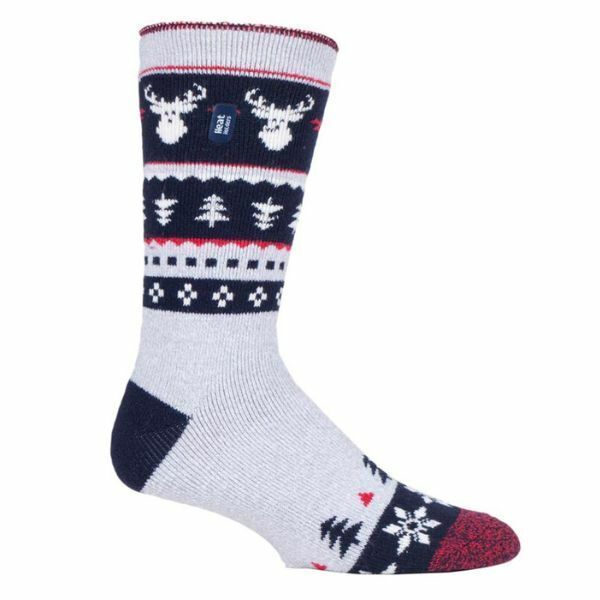 Heat Holders Lite Mens Thermal Christmas Socks 6-11 UK Stag / 1EA