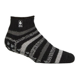 Heat Holders Mens Ankle Thermal Slipper Socks 6-11 UK Black Stripe / 1EA