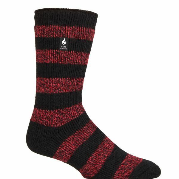 Heat Holders Mens Extra Thick Warm Thermal Socks 6-11 UK Black / Red (Palermo) / 1EA