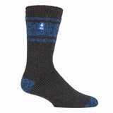 Heat Holders Mens Extra Thick Warm Thermal Socks 6-11 UK Charcoal / Blue (Athens) / 1EA