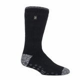 Heat Holders Mens Fleece Lined Thermal Slipper Socks 6-11 UK BLACK / 1EA