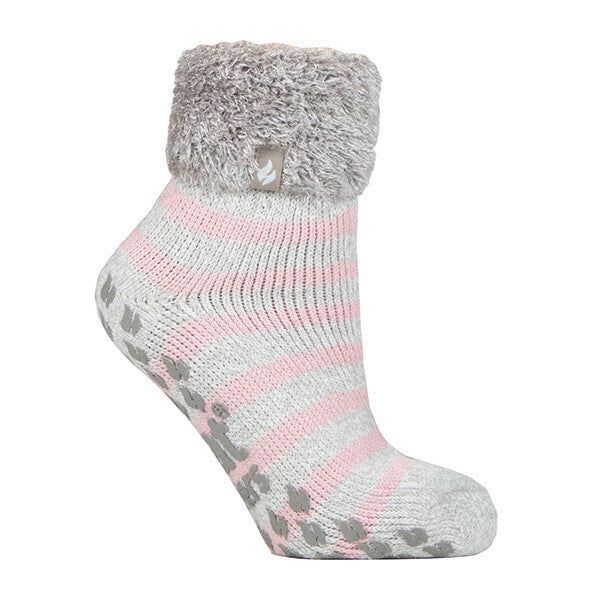 Heat Holders Womens Non Slip Thermal Bed Socks 4-8 UK Silver Grey (Auckland)