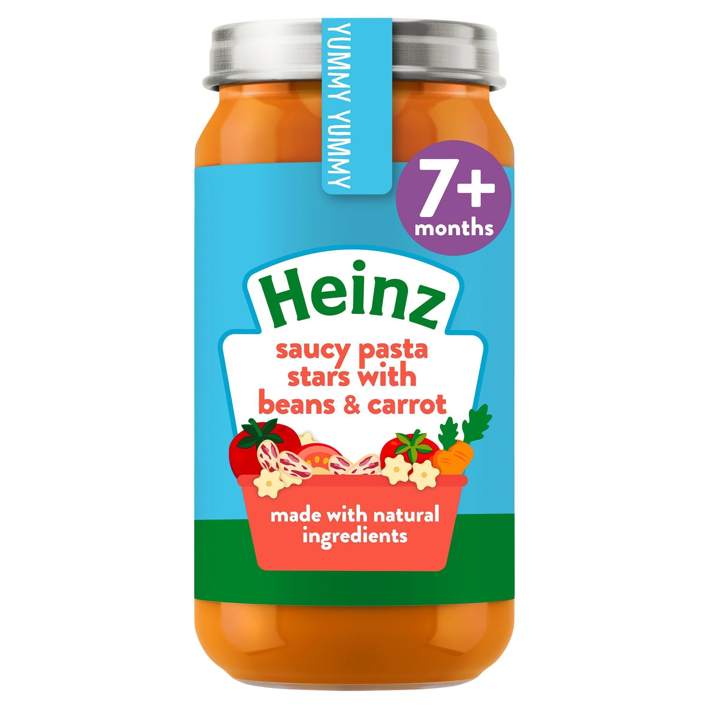 Heinz by Nature Saucy Pasta Stars with Beans &amp;amp; Carrot Baby Food 7+ Months 200g