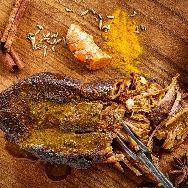 Helen Browning's Slow Cooked Organic Pulled Pork with Turmeric &amp;amp; Five Spice   360g