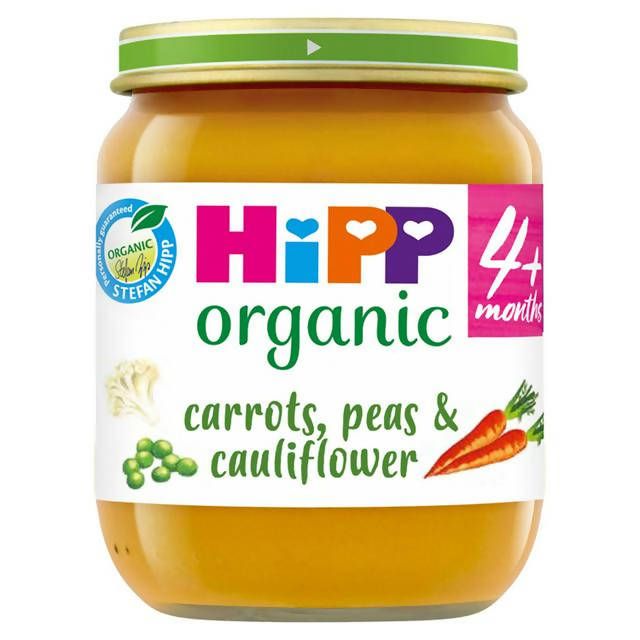 HiPP Organic Carrots Peas &amp;amp; Cauliflower Baby Food Jar 4+ Months 125g