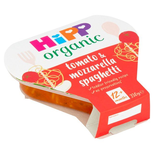 HiPP Organic Tomato &amp;amp; Mozzarella Spaghetti Toddler Tray Meal 1-3 Years    230g