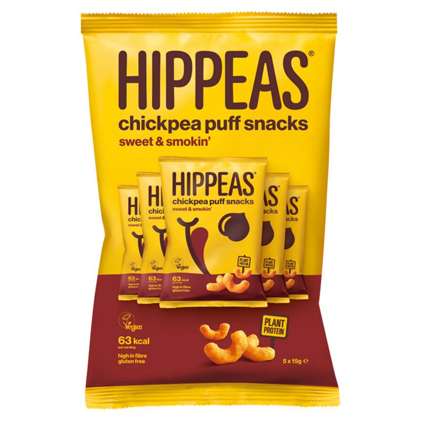 HIPPEAS Chickpea Puff Snacks Sweet &amp;amp; Smokin' 5 x 15g