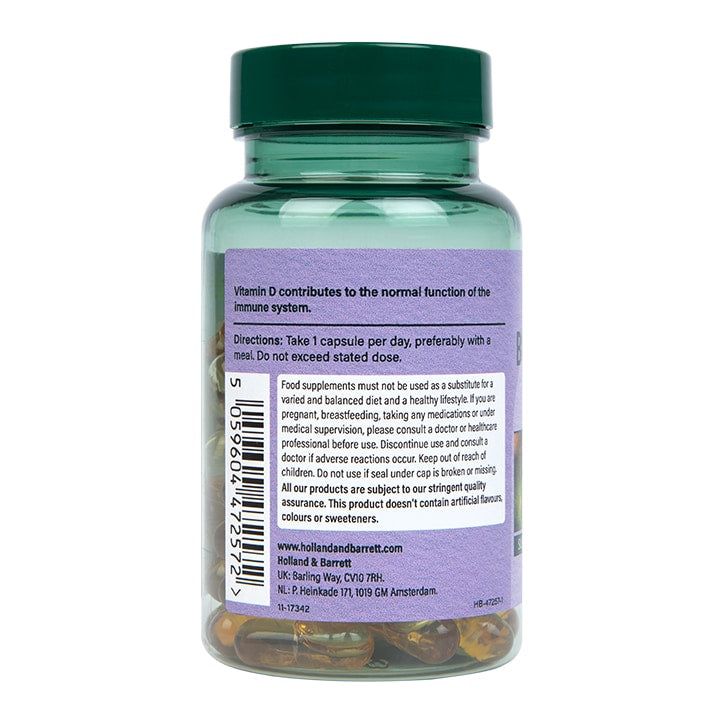 Holland &amp;amp; Barrett Black Seed Oil +Vit D 60 Capsules