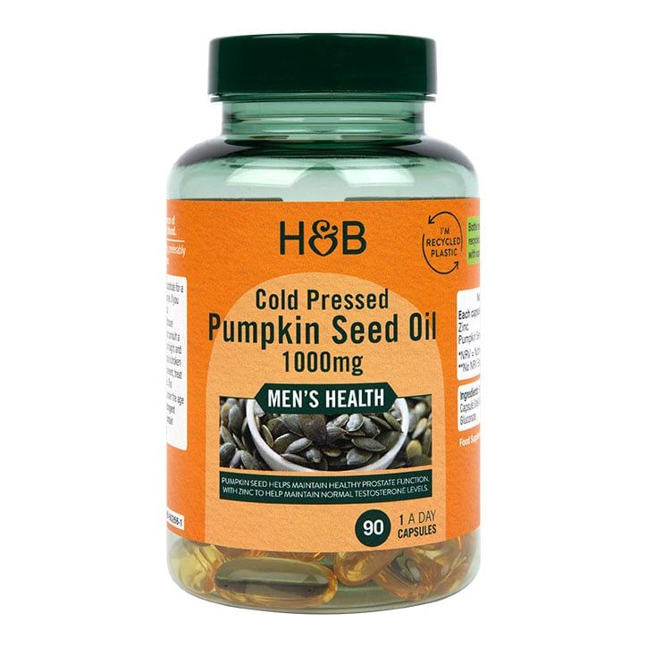 Holland &amp;amp; Barrett Cold Pressed Pumpkin Seed Oil 1000mg 90 Capsules