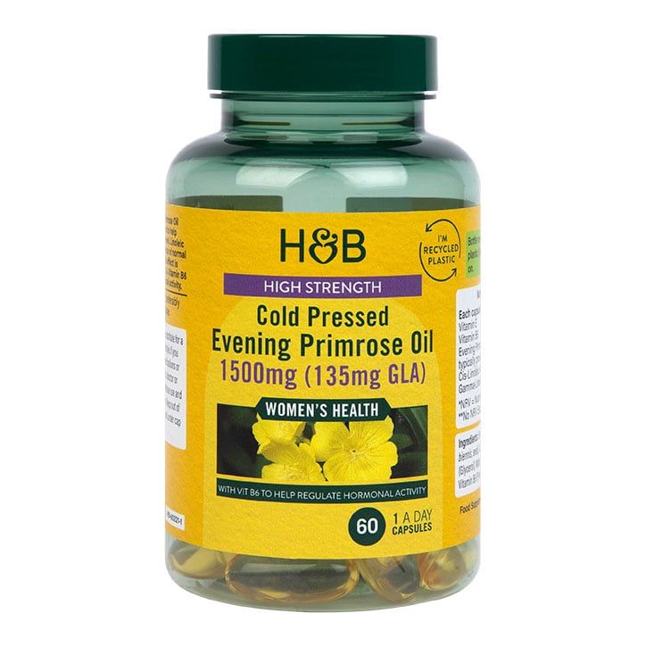 Holland &amp;amp; Barrett High Strength Cold Pressed Evening Primrose Oil 1500mg 60 Capsules