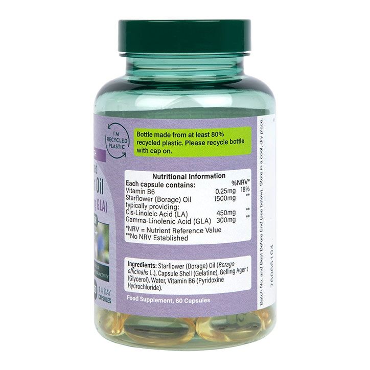 Holland &amp;amp; Barrett High Strength Cold Pressed Starflower Oil 1500mg 60 Capsules 1500 mg