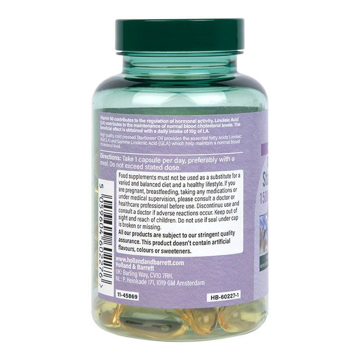 Holland &amp;amp; Barrett High Strength Cold Pressed Starflower Oil 1500mg 60 Capsules