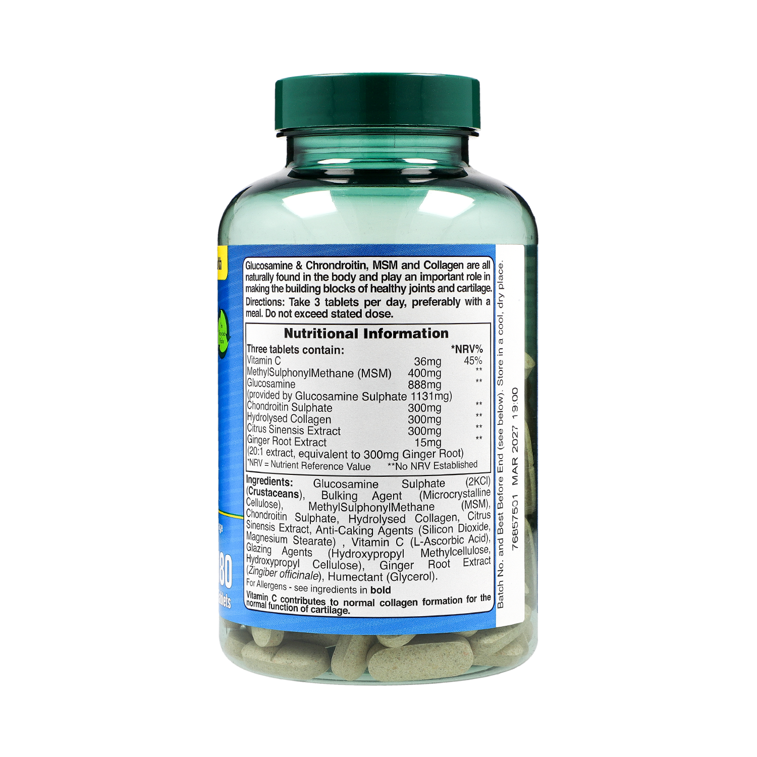 Holland &amp;amp; Barrett High Strength Glucosamine &amp;amp; Chondroitin Complex 180 Tablets