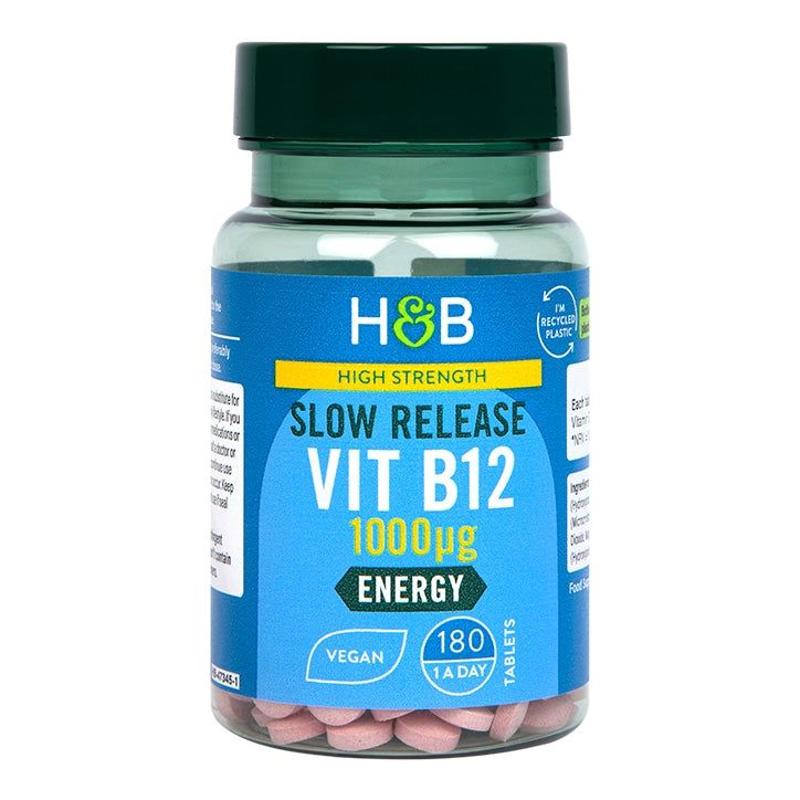 Holland &amp;amp; Barrett High Strength Slow Release Vitamin B12 1000ug 180 Tablets
