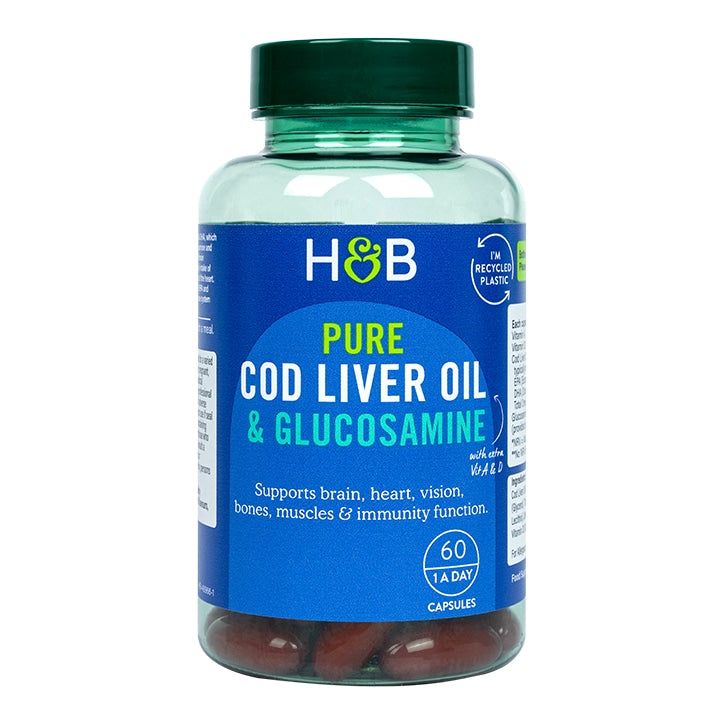 Holland &amp;amp; Barrett Pure Cod Liver Oil &amp;amp; Glucosamine 500mg 60 Capsules