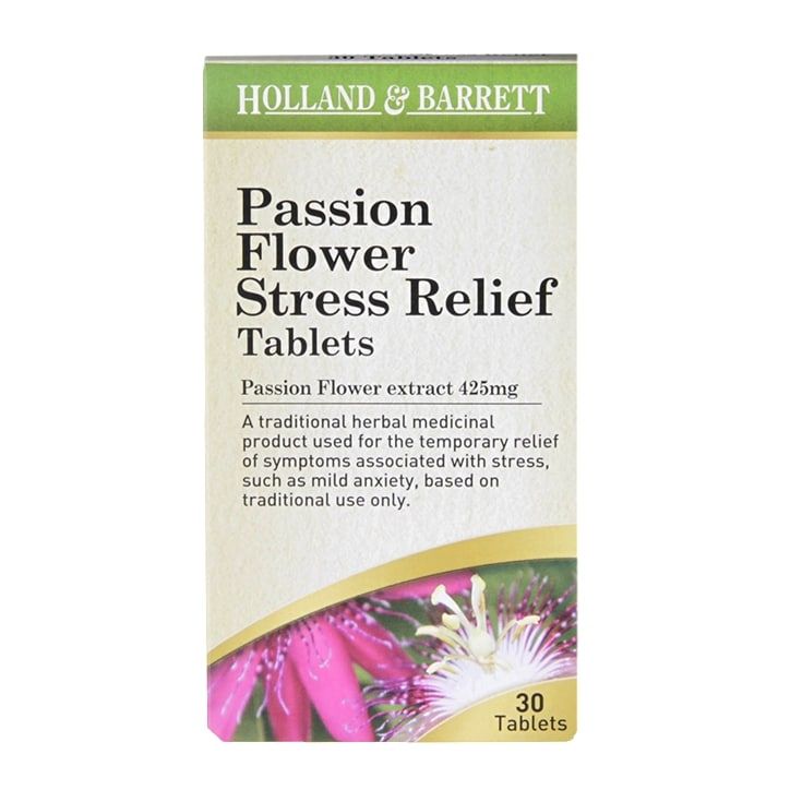 Holland &amp;amp; Barrett Stress Relief Passionflower 30 Tablets 425mg