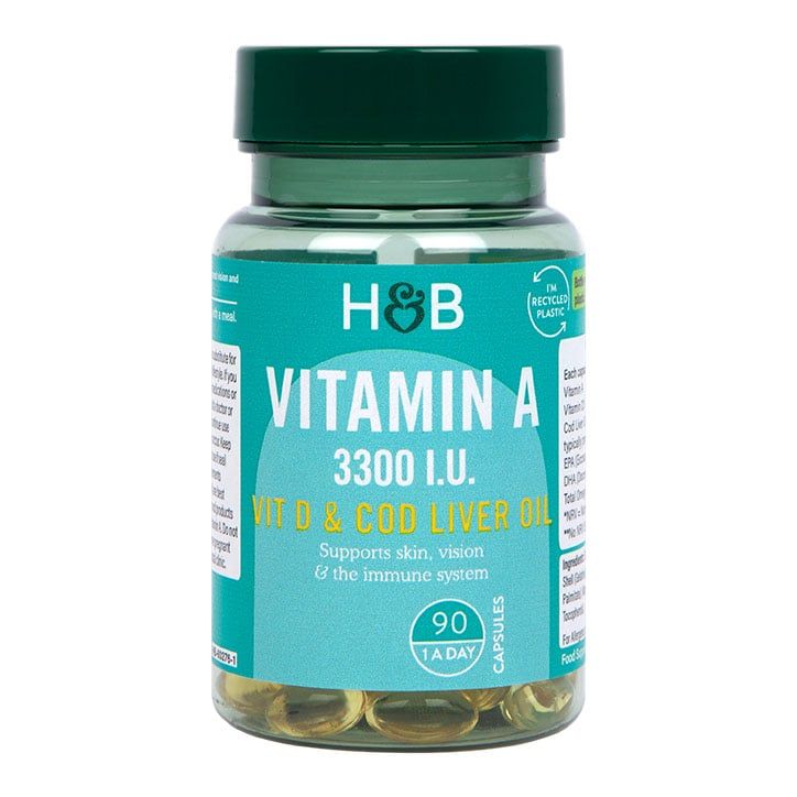 Holland &amp;amp; Barrett Vitamin A 3330IU + Vit D &amp;amp; Cod Liver Oil 90 Capsules