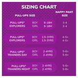 Huggies Pull-Ups Explorers Boys Nappy Pants Size 3-4 (9-18 mths)   28 per pack