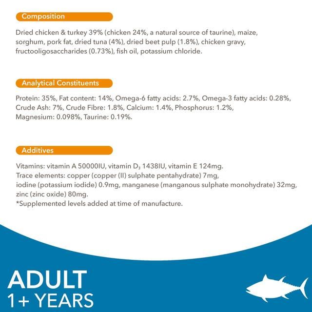 IAMS 1+ Years Adult Dry Cat Food Tuna   3kg