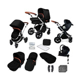 Ickle Bubba Stomp V4 i-size travel system with mercury car seat &amp;amp; isofix base chrome/midnight