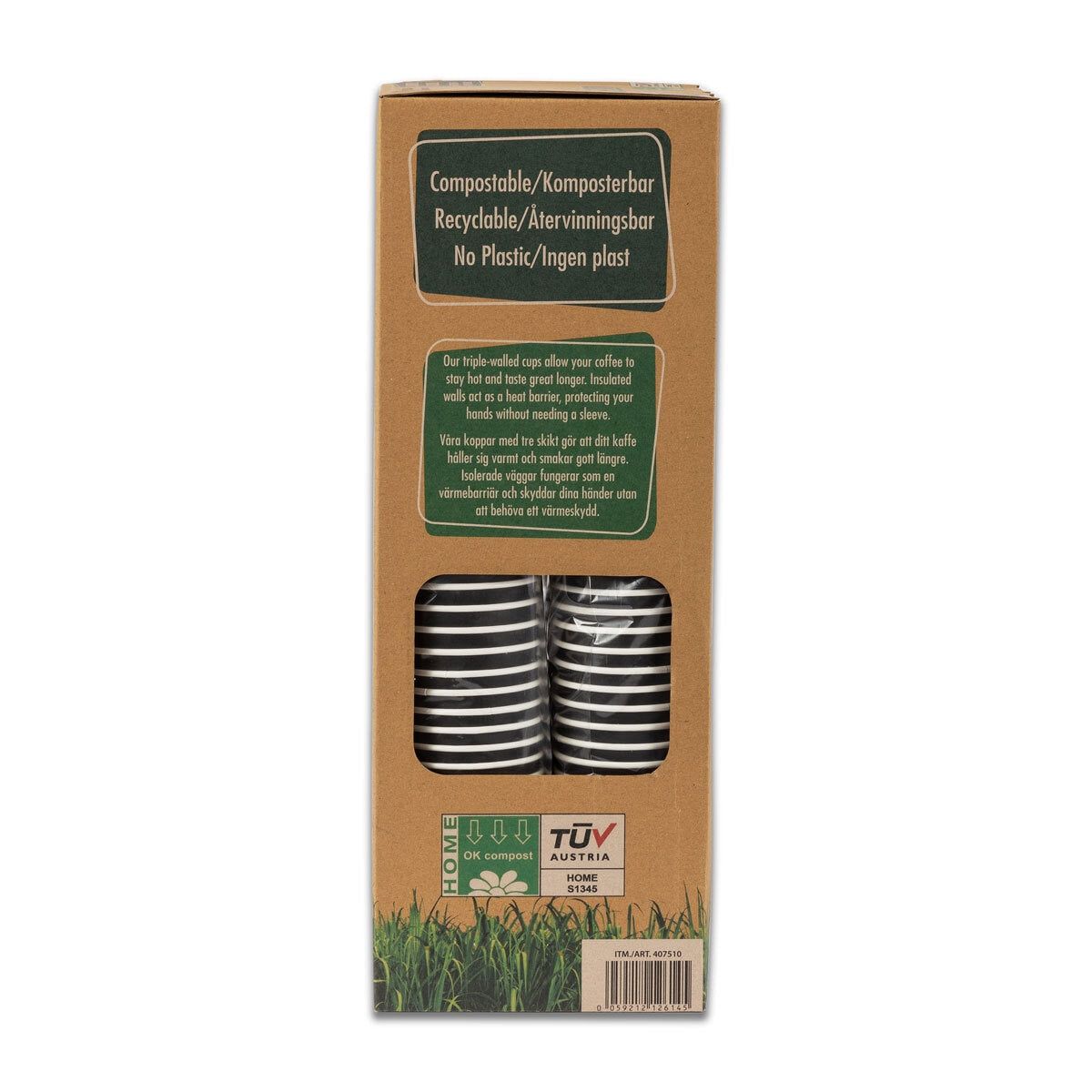 iECO Recyclable Triple Wall Hot Cups &amp;amp; Lids, 12oz, 100 Pack