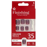 S/D F TOUCHES DEEP RED SQ SHORT NAIL