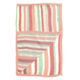 Ziggle Baby Blanket Pink White Green Stripes