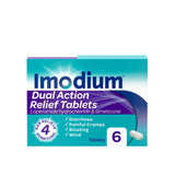 Imodium Dual Action Diarrhoea Cramps Bloating &amp;amp; Wind Relief Tablets x6