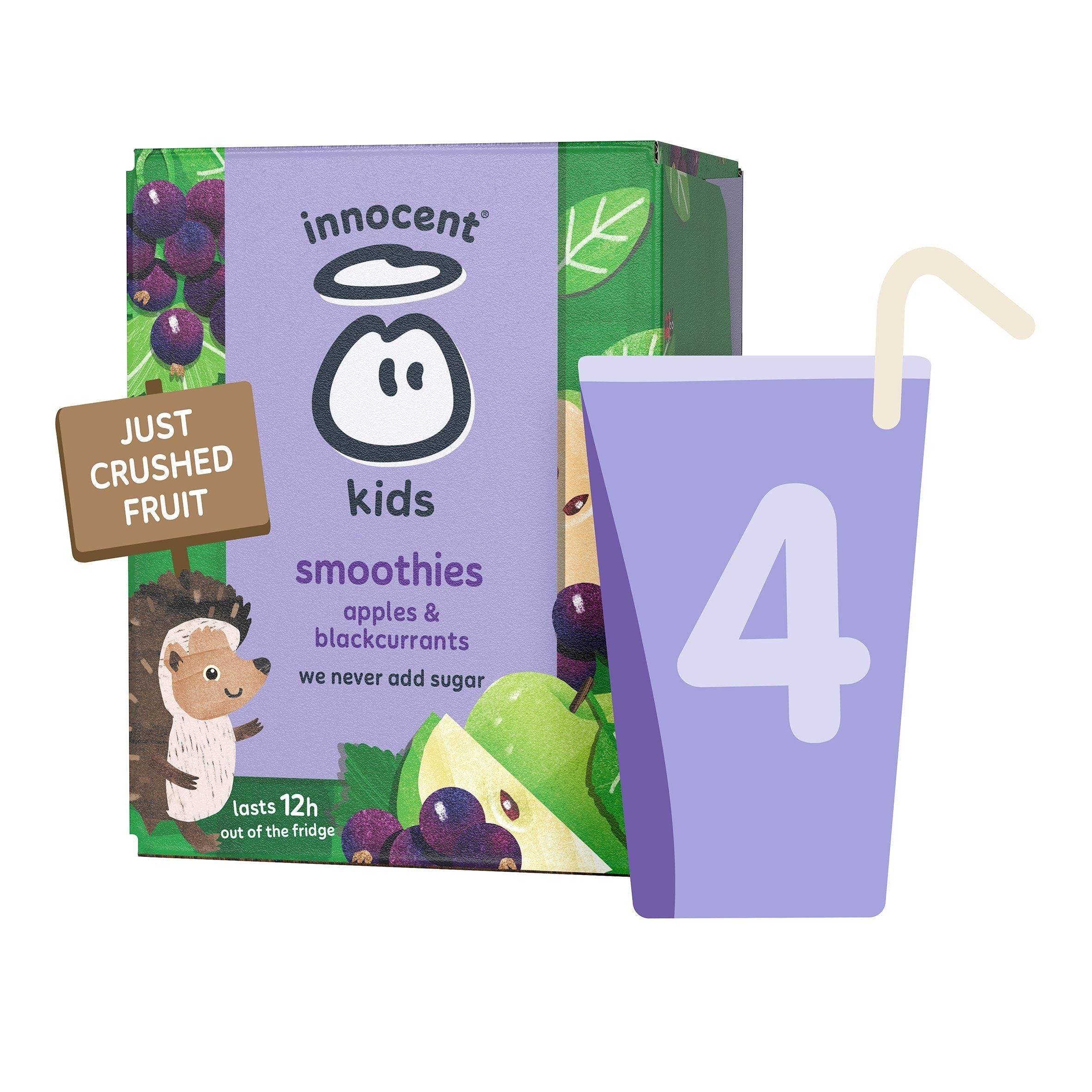 innocent Kids Apples &amp;amp; Blackcurrants Smoothies 4x150ml