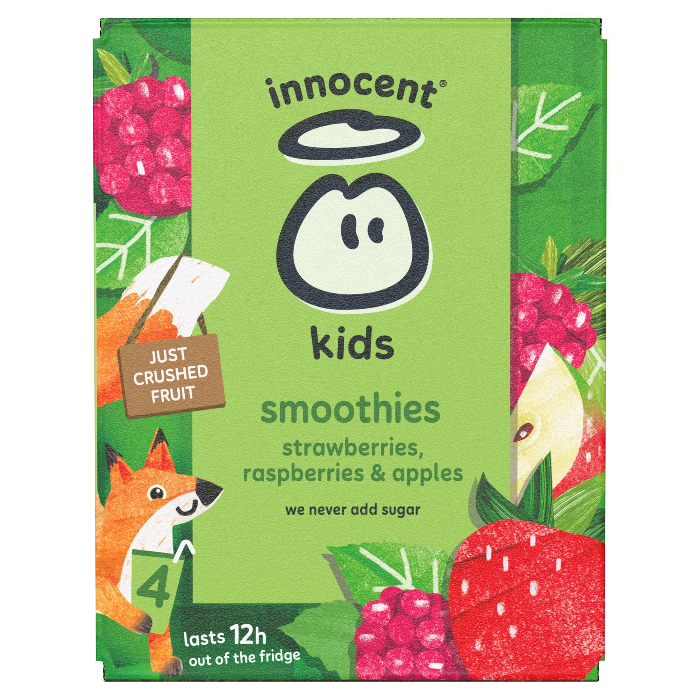 innocent Kids Strawberries, Raspberries &amp;amp; Apples Smoothies 4x150ml