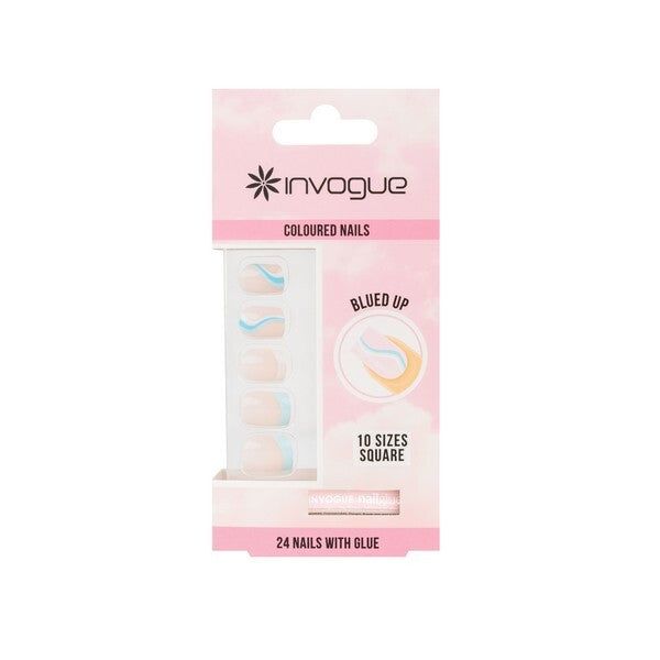 Invogue Blued Up Square Nails (24 Pieces)