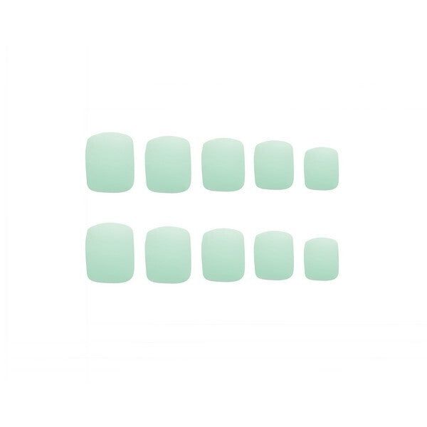 Invogue Matte Pastel Mint Green Square Nails (24 Pieces)