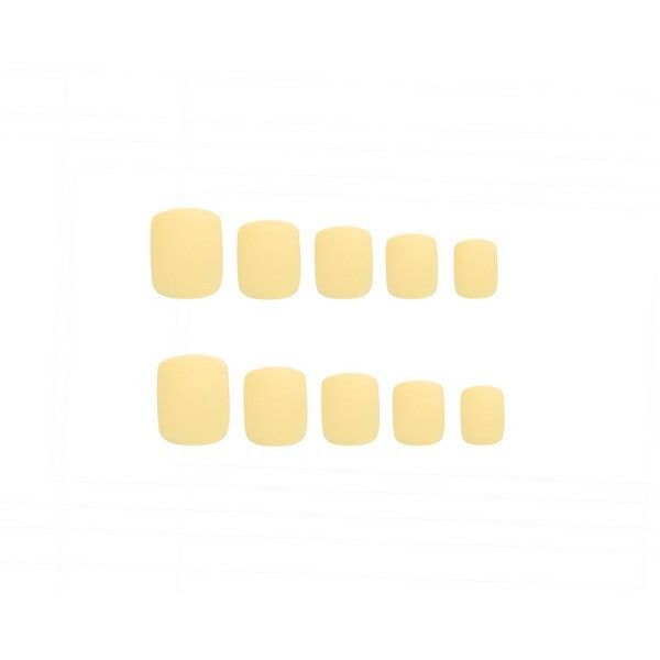 Invogue Matte Pastel Yellow Square Nails (24 Pieces)