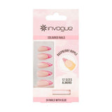Invogue Raspberry Ripple Almond Nails - Pack of 24