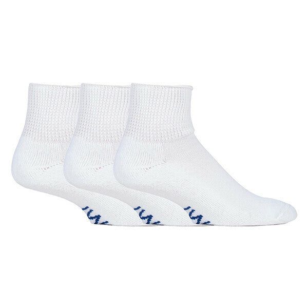 IOMI 3 Pairs Cotton Rich Cushioned Diabetic Socks 9-11 UK White / 3EA