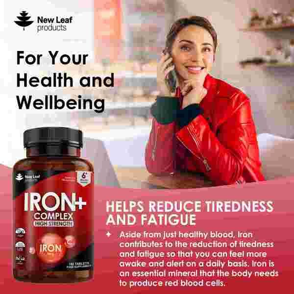 Iron Tablets Complex High Strength Complex + Vitamins C, B12