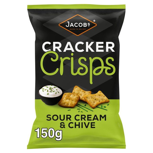 Jacob's Cracker Crisps Sour Cream &amp;amp; Chive Snacks Sharing Bag   150g