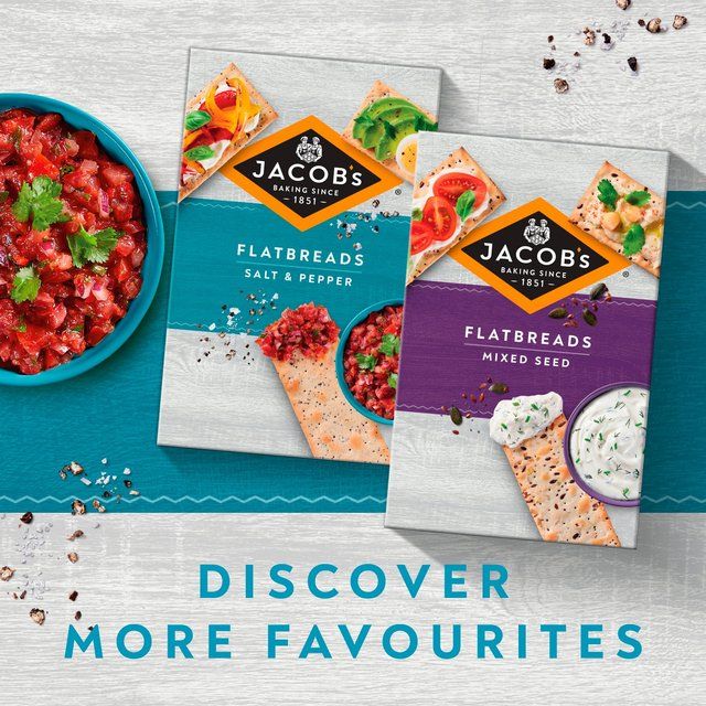 Jacob's Flatbreads Salt &amp;amp; Black Pepper Crackers   150 per pack