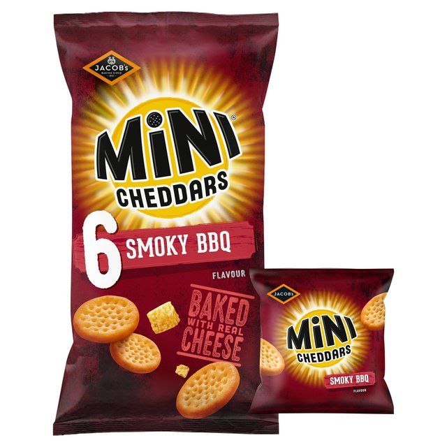 Jacob's Mini Cheddars Smoky BBQ Baked Snacks Multipack   6 per pack