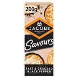 Jacob's Savours Bakes Salt &amp;amp; Cracked Black Pepper Crackers   200g