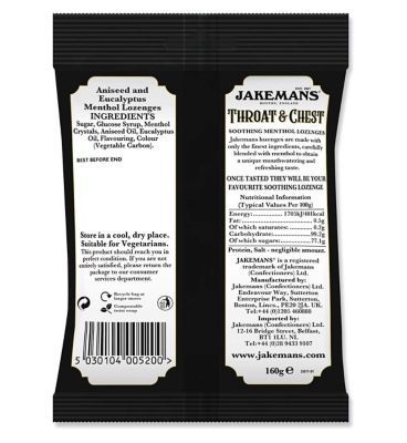 Jakemans Lozenges Throat &amp;amp; Chest 160g